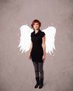 Cute person with angel illustrated wings