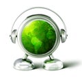 Cute peson with green planet inside Royalty Free Stock Photo