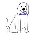 cute pet dog. A faithful friend waiting for his owner. Vector doodle illustration Royalty Free Stock Photo