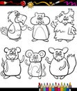 Cute pets cartoon coloring book