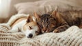 Cute pets playing in a cozy home environment Royalty Free Stock Photo