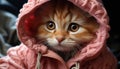 Cute pets, small domestic animals, looking at winter beauty generated by AI