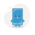 Cute Phone Characters Happy Vector Illustration