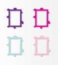 Cute photo frame baby, set of border design pastel color