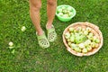 Cute photo of legs and apples