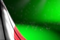 cute independence day flag 3d illustration - photo of Malta flag hangs in corner on green with bokeh and free place for content