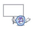 A cute picture of basophil cell cute cartoon character bring a board