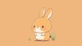 Cute picture with a bunny. Cartoon happy little drawn animals