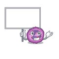 A cute picture of eosinophil cell cute cartoon character bring a board