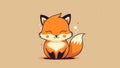 Cute picture of a fox . Cartoon happy baby animals drawn