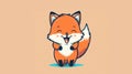 Cute picture of a fox . Cartoon happy little drawn animals