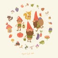 Cute picture of a gnome garden and flowers