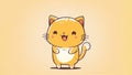 Cute picture with kitten. Cartoon happy little drawn animals