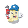 A cute picture of macadamia nut butter working as a Plumber