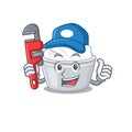 A cute picture of sour cream working as a Plumber