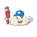 A cute picture of whipped cream working as a Plumber