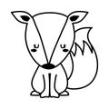 Cute pig cartoon line style icon vector design Royalty Free Stock Photo