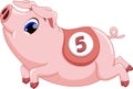 Cute pig cartoon running