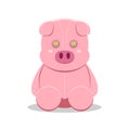Cute pig doll cartoon vector illustration isolated on a white background Royalty Free Stock Photo