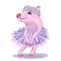 Cute pig in an elegant pink dress Royalty Free Stock Photo