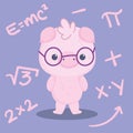 cute pig genius