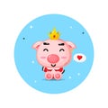 Cute pig king design Royalty Free Stock Photo