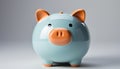 Cute piggy bank symbolizes wealth and successful savings generated by AI Royalty Free Stock Photo
