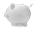 Cute piggy bank on white background Royalty Free Stock Photo