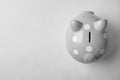 Cute piggy bank on white background Royalty Free Stock Photo