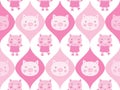 Cute pigs seamless pattern