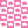 Cute pigs seamless pattern