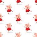 Cute pigs seamless pattern Royalty Free Stock Photo