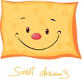 Cute pillow sweet dreams - vector illustration