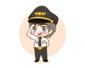 Cute pilot boy cartoon character Royalty Free Stock Photo