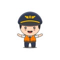 Cute pilot cartoon character