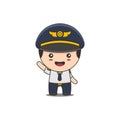 Cute pilot character cartoon Royalty Free Stock Photo