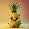 cute pinapple cartoon character