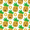 Cute pineapple seamless pattern