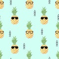 Cute pineapple seamless pattern.