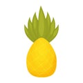 Cute pineapple, simple, cartoon in scandinavian style isolated on white background. Geometric shapes, season decoration, fresh