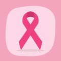 Cute pink abstract vertical Breast Cancer Awareness ribbon emblem