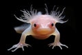 cute pink albino axolotl