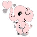 Cute Pink Baby Elephant