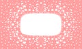 Cute pink background with frame in vintage style with ornate brush strokes, dots and curls patterns. Place for your text Royalty Free Stock Photo