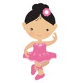 Cute pink ballerina vector illustration