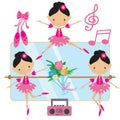 Cute pink ballerina vector illustration Royalty Free Stock Photo