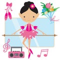 Cute pink ballerina vector illustration Royalty Free Stock Photo