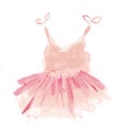 Cute Pink Ballet Tutu. Watercolor Ballerina Dress Royalty Free Stock Photo