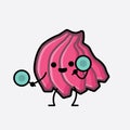 Cute Pink Banana Character Vector