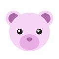 Cute pink bear flat icon, pastel symbol